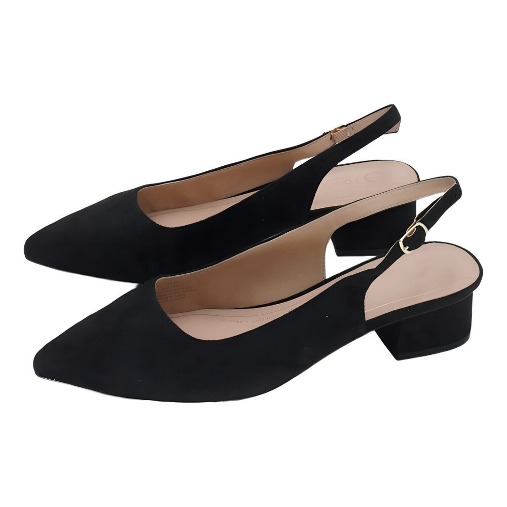 Journee Collection Sylvia Pointed Slingback Pumps Black 9.5M - Picture 2 of 6